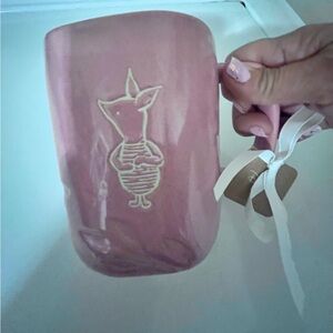 Rae Dunn Pink Mug with Piglet Design